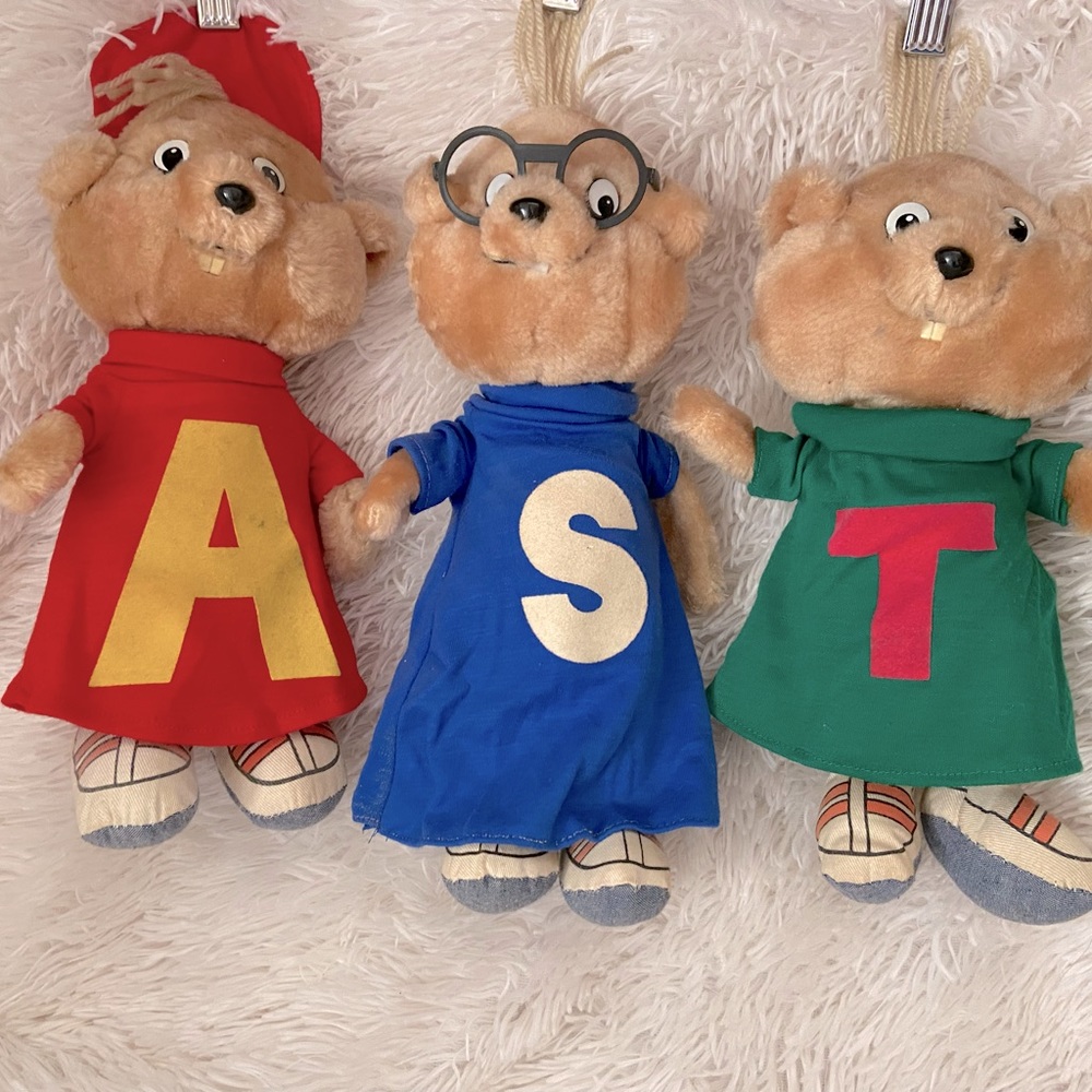 Vintage 1980’s Stuffed Animals - The Chipmunks (Alvin, Simon & Theodore)